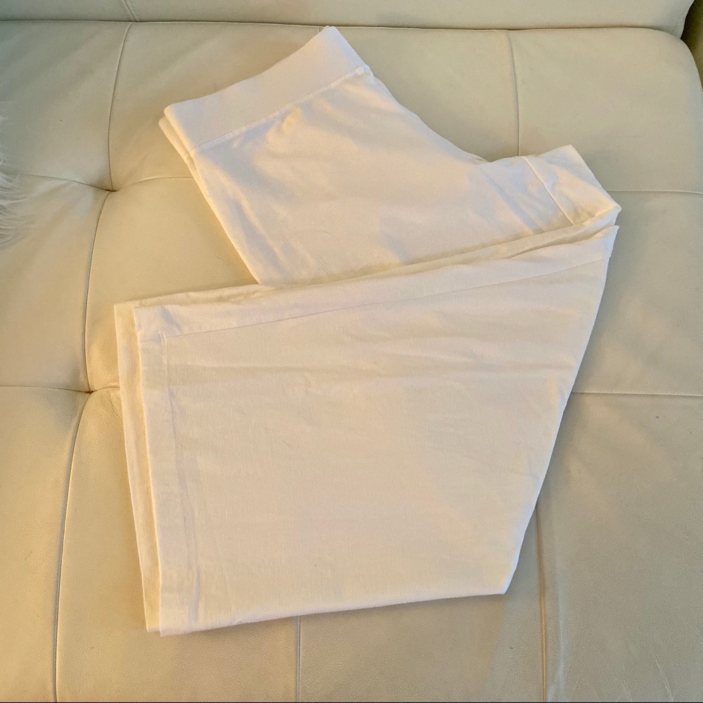 EILEEN FISHER WHITE WIDE LEG CROPPED CULOTTES M